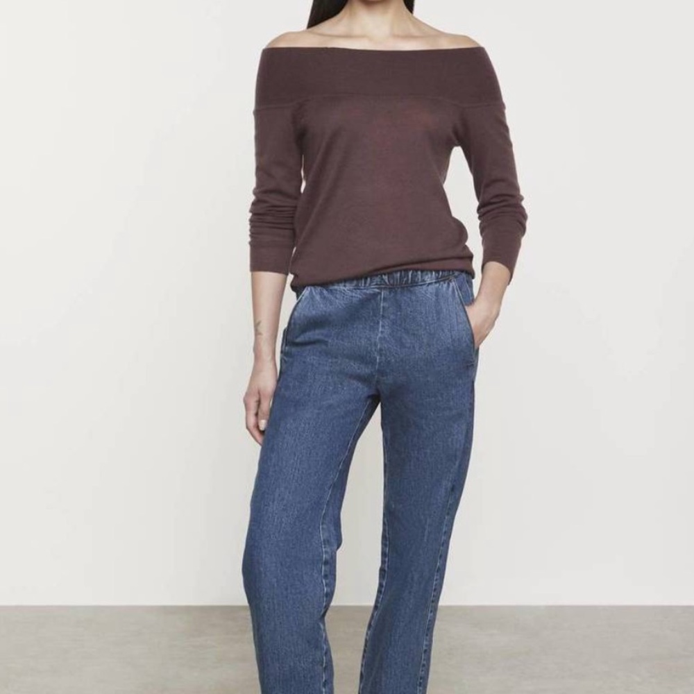 Enza Costa - TISSUE CASHMERE EXPOSED SHOULDER SWEATER NWOT